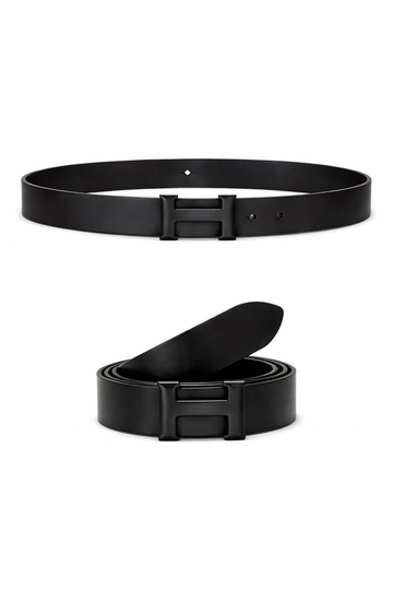 Hermes Men's Black Leather Belt
