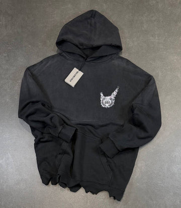 Balenciaga - Distressed Hoodie - Washed Black