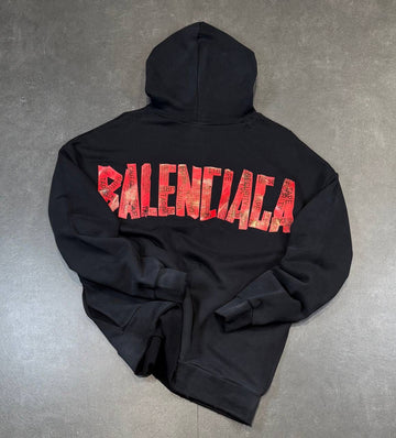 Balenciaga - Tape Distressed Hoodie - Black